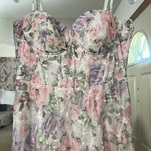 Corset Gown TRIXXI Juniors Floral Embroidered Size 15 - Picture 5 of 13